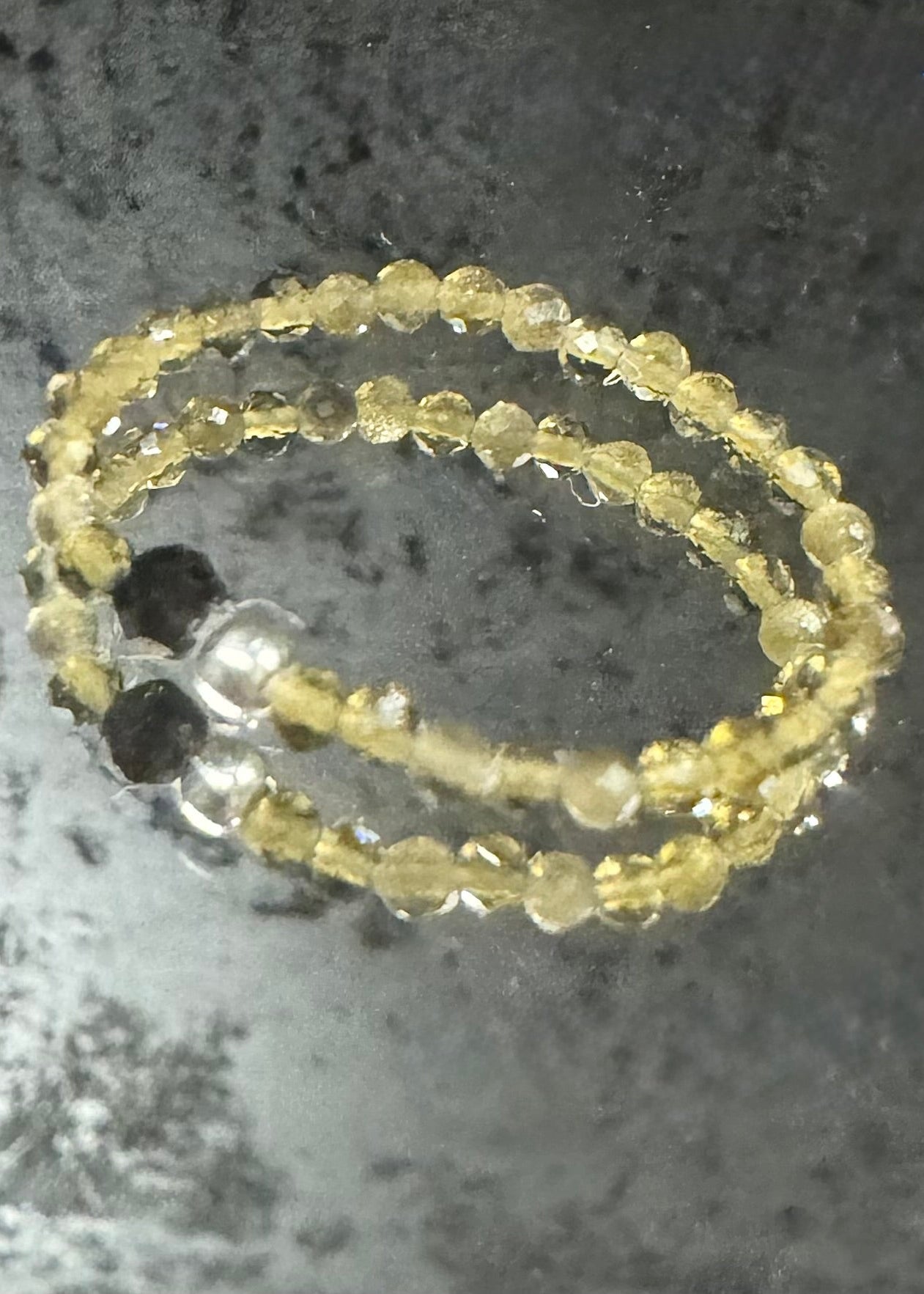 Pierścionek obsydianowy z czarnym turmalinem