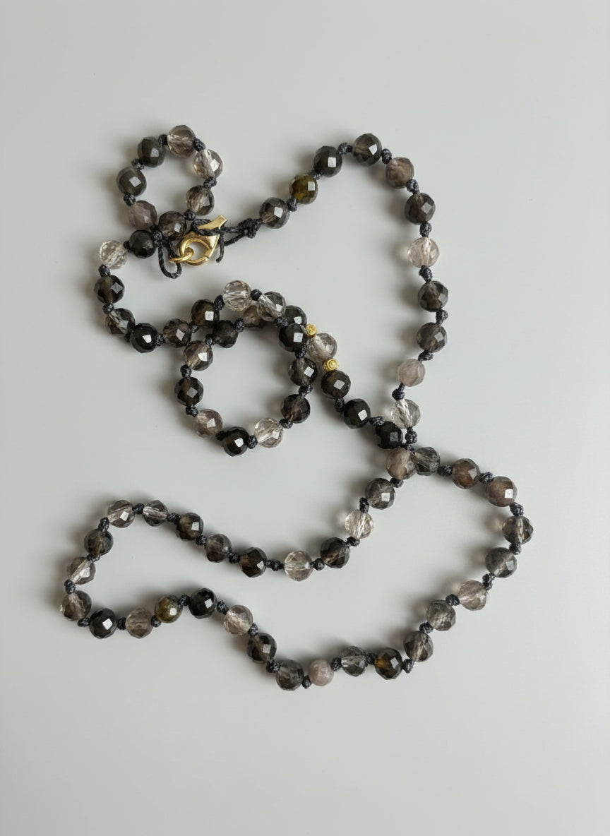 Choker z kwarcu dymnego