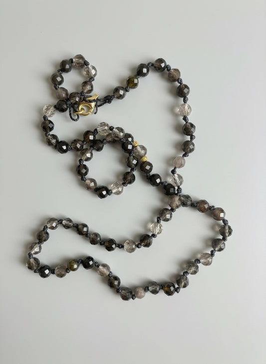 Choker z kwarcu dymnego