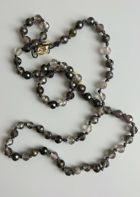 Choker z kwarcu dymnego
